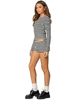 Edikted Womens Hali Striped Knit Shorts
