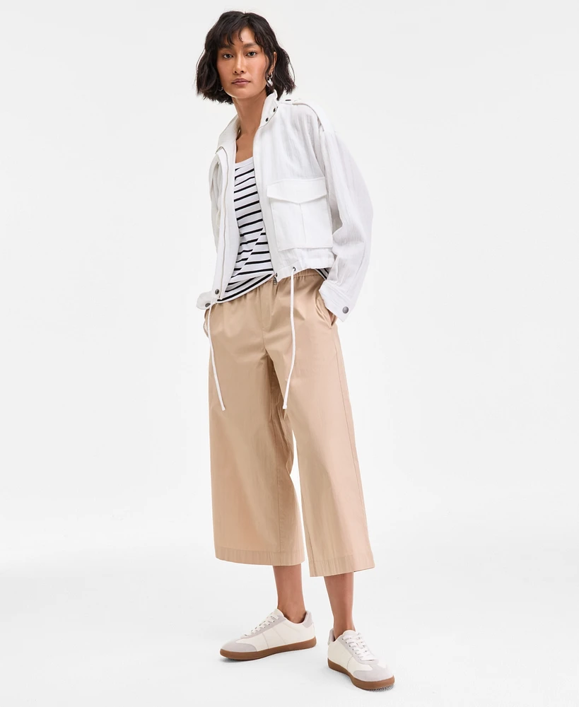 On 34th Women's High-Rise Cropped Wide-Leg Pants, Exclusively at Macy's