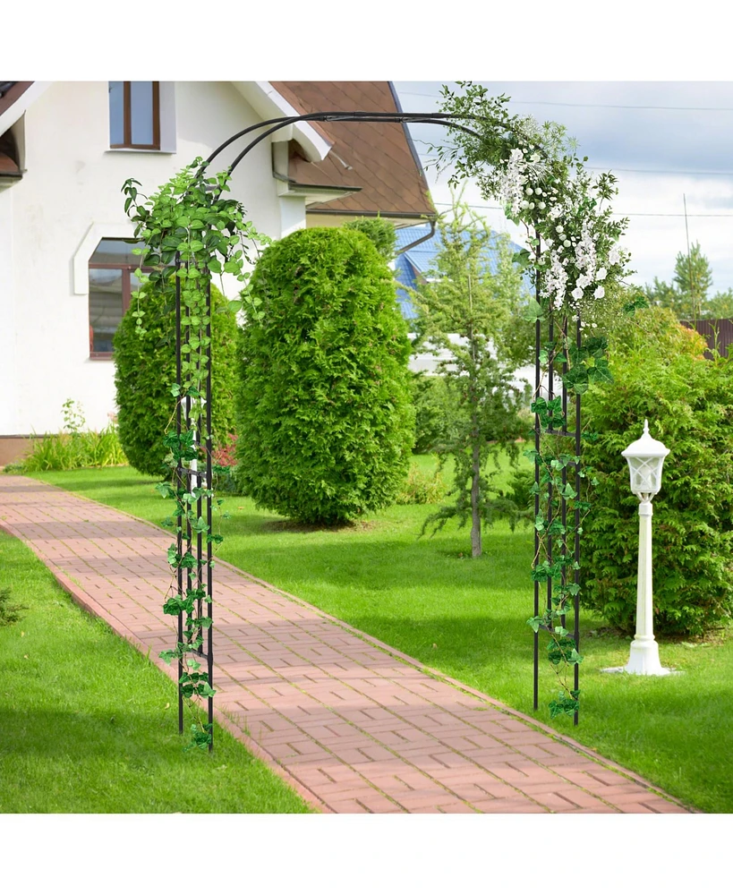 Outdoor Garden Trellis Archway for Vines, Climbing Roses, and Grape Plants