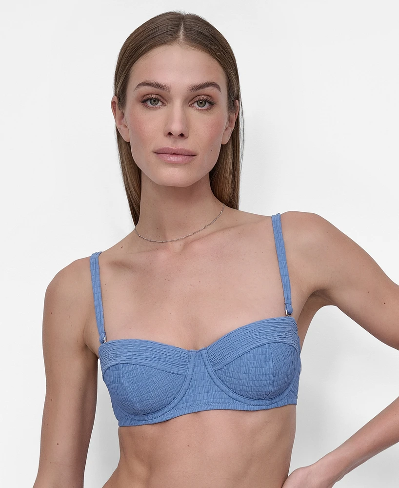 Dkny Women's Textured Molded Balconette Bikini Top