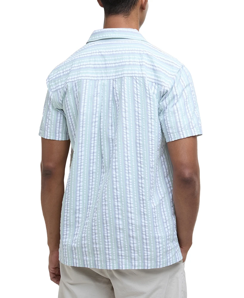 Barbour Men's Beechcroft Short Sleeve Striped Button-Front Camp Shirt