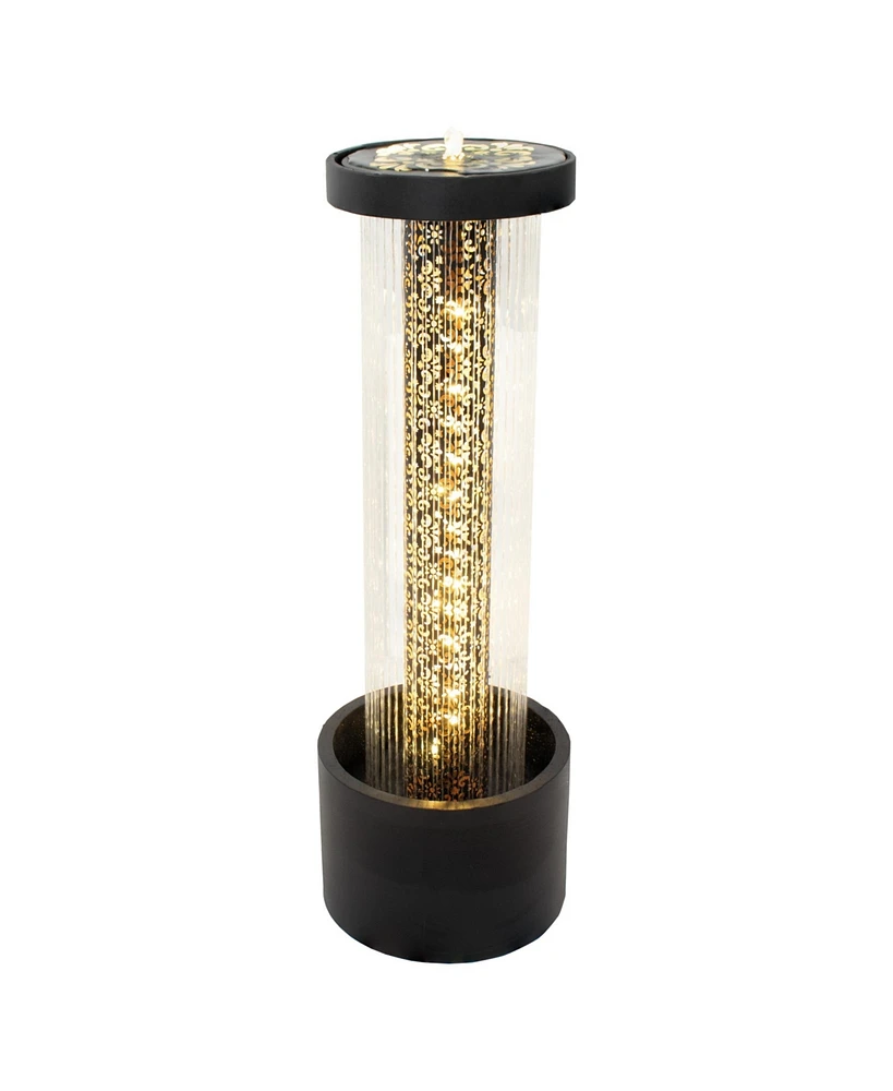 41.25" H Glittering Rain Zinc Outdoor Water Fountain with Warm White Led Lights