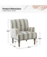 Geltrude farmhouse barbed wooden armchair with spike head trim