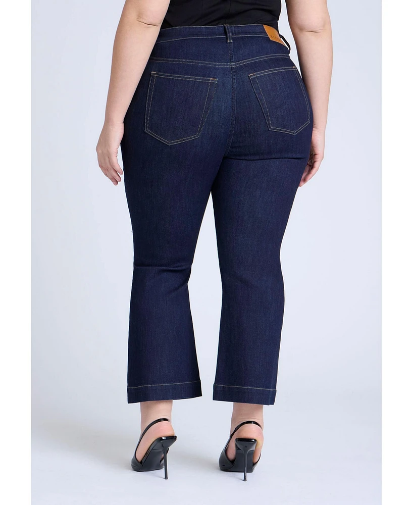 Eloquii Women's High Rise Crop Bootcut Jean