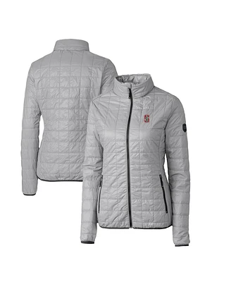 Cutter & Buck Women's Gray Stanford Cardinal Rainier Eco Insulated Puffer Full-Zip Jacket