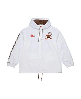 Mitchell & Ness Men's White Cleveland Browns Vintage Logo Coaches Full-Snap Hoodie Jacket