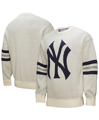 Mitchell & Ness Men's Cream New York Yankees Retro Pullover Sweater