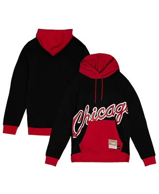 Mitchell & Ness Men's Black Chicago Bulls Hardwood Classics Big Face 5.0 Pullover Hoodie