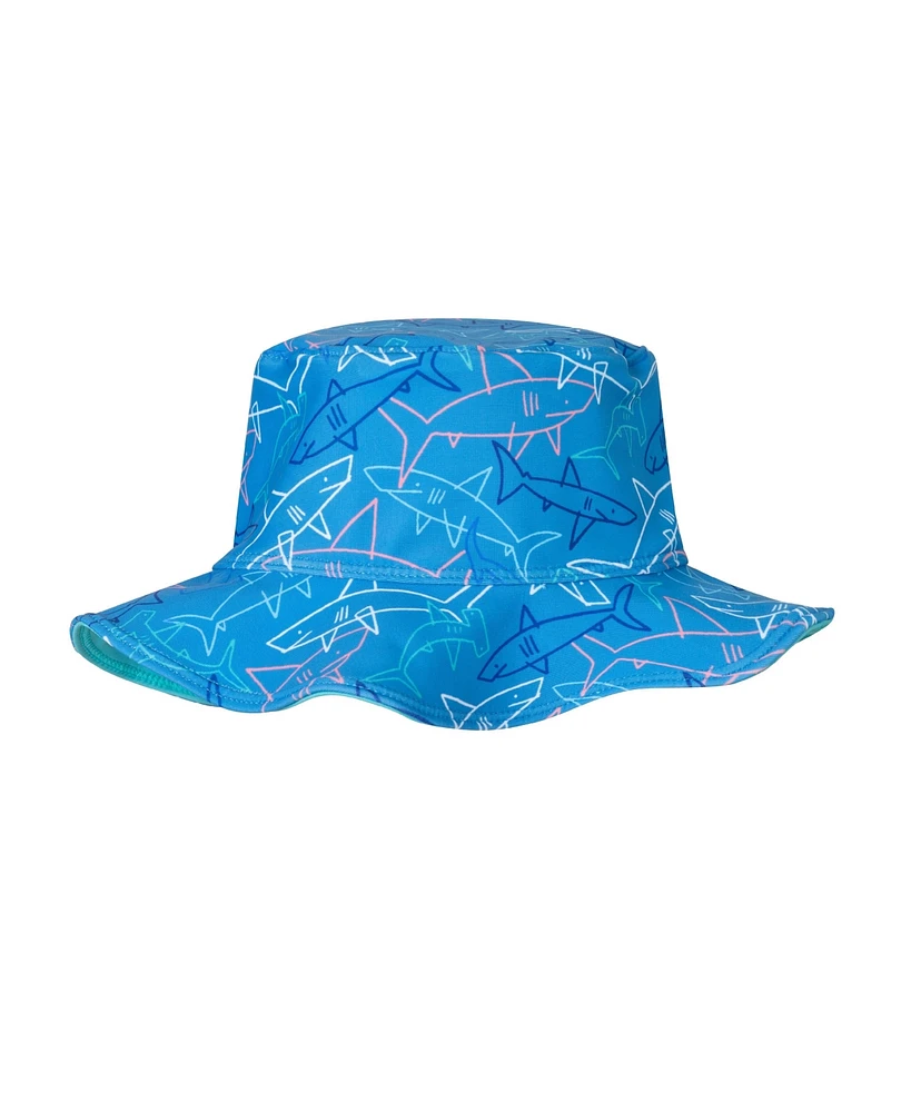 Andy & Evan Baby Boys Blue Swim Romper w/Hat