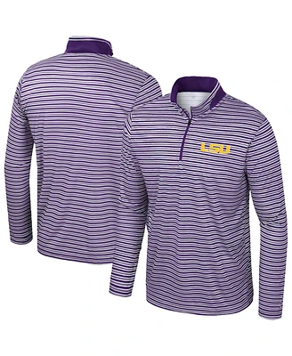 Colosseum Men's Purple Lsu Tigers Striped Quarter-Zip Top
