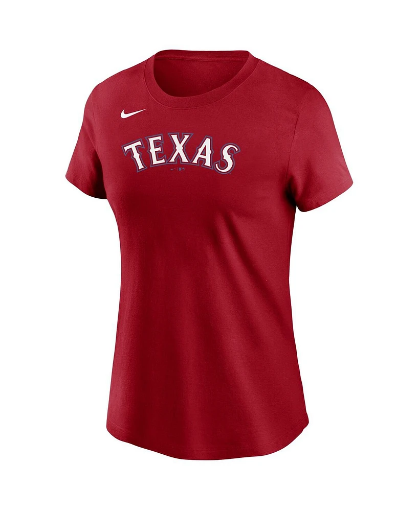 Nike Women's Red Texas Rangers Wordmark T-Shirt