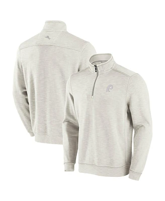 Tommy Bahama Men's Cream Philadelphia Phillies Sport Tobago Bay Tri-Blend Half-Zip Sweatshirt