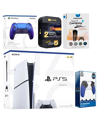 Sony Playstation 5 Slim Disc with Controller, Trigger Stop Kit and MightySkins Decal Voucher + 2 Year Cps Extended Warranty