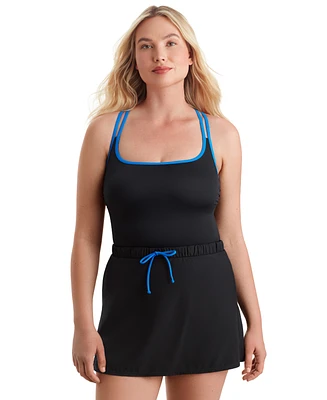 ShapeSolver Sport by Mimi Flamingo Women's Runaround Skirted Swimsuit