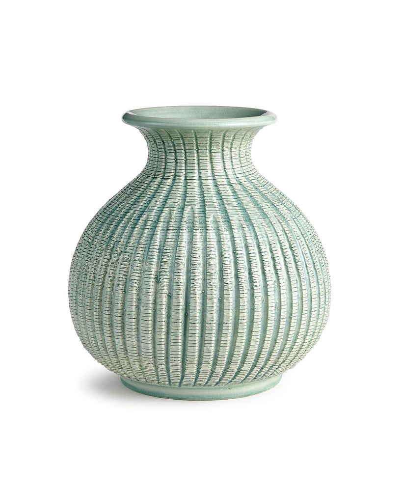 11" Graffio Petite Decorative Ceramic Handmade Artisan Ribbed Pattern Floral Vase All Seasons Spring Springtime Italian Centerpiece Home Living R