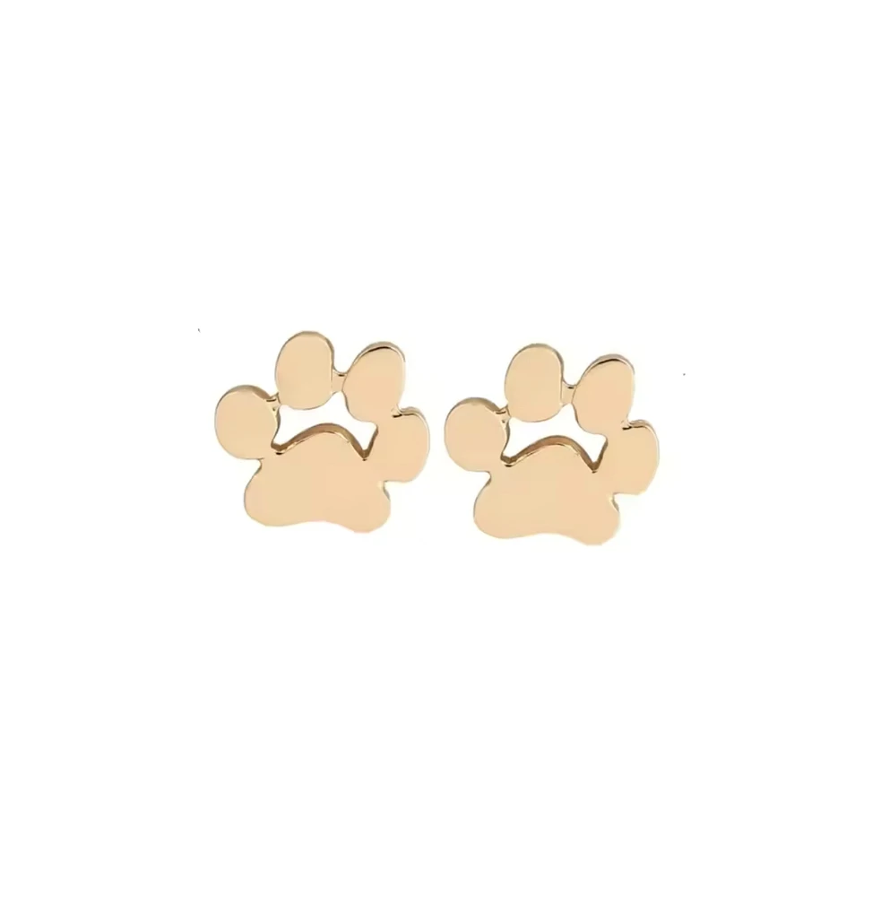 GoldenPaw Paw Print Stud Earrings for Pet Lovers