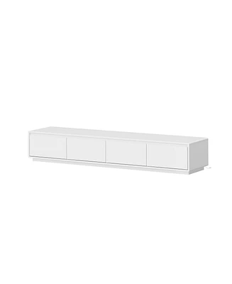 Tv stand with 4 drawers, media console with light strip, entertainment center in white wood