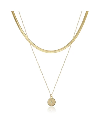 Jessica Simpson Gold-Tone Layered Chain Necklace with Star Pendant