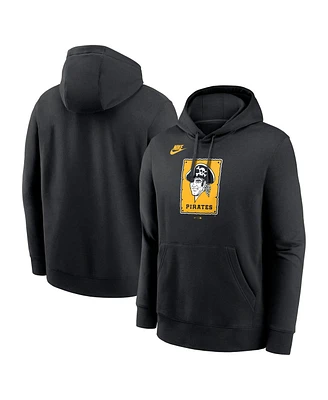 Nike Men's Black Pittsburgh Pirates Cooperstown Collection Logo Club Pullover Hoodie