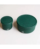Lidded Bowls 3 pk Set: Speckled Green - 10, 20, 30 oz