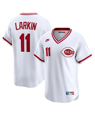 Nike Men's Barry Larkin White Cincinnati Reds Throwback Cooperstown Collection Limited Jersey