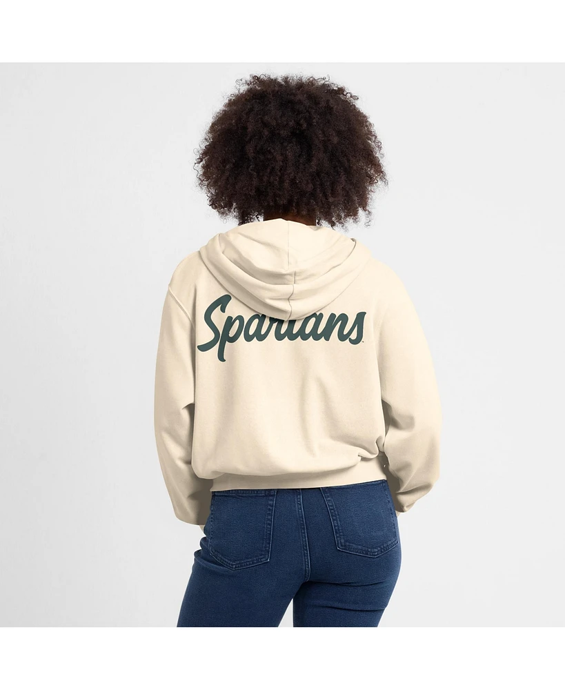 Nike Women's Cream Michigan State Spartans Chill Midi Full-Zip Hoodie