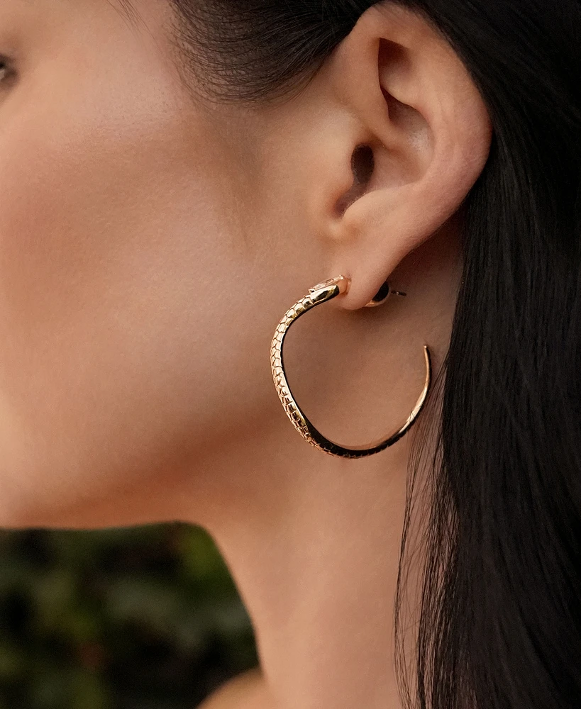 Ettika Serpentina Cubic Zirconia Hoop Earrings