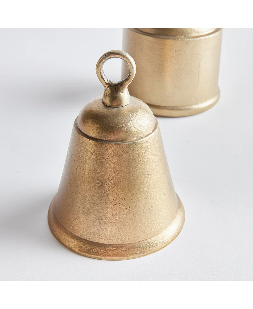 6.4" La Taverna Decorative Cast Aluminum Tabletop Centerpiece Bells Set of 2