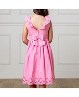 Hope & Henry Toddler Girls Ruffle Collar Party Dress with Eyelet Embroidery