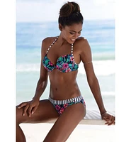 Lascana Women's Mix Print Push Up Bikini Swimsuit Top Bra Sizing