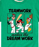 Disney Big Boys Teamwork Makes The Dream Work Baseball Graphic T-Shirt