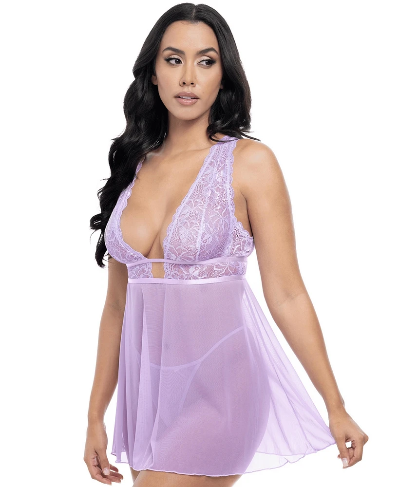 Oh La Cheri Women's Stassi Sheer Babydoll