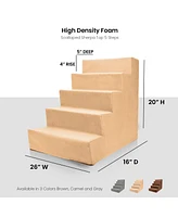 Home Base 5-Step Dog Stairs for Bed, Steps Couch, Pet Stair Cats and Dogs Non-Slip High Density Foam