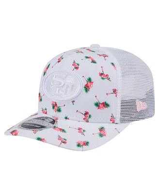 New Era Men's White San Francisco 49ers Adventure Flamingo Pattern 9SEVENTY Stretch-Snap Hat