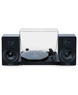 Fluance RT81+ Elite Vinyl Turntable (White) and Ai61 6.5" Stereo Bookshelf Speakers (White Walnut) Bundle: High Fidelity Sound, Detailed Audio Re