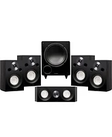 Fluance Reference Compact Surround Sound Home Theater 5.1 Channel Speaker System including 2-Way Bookshelf, Center Channel, Rear Speakers and