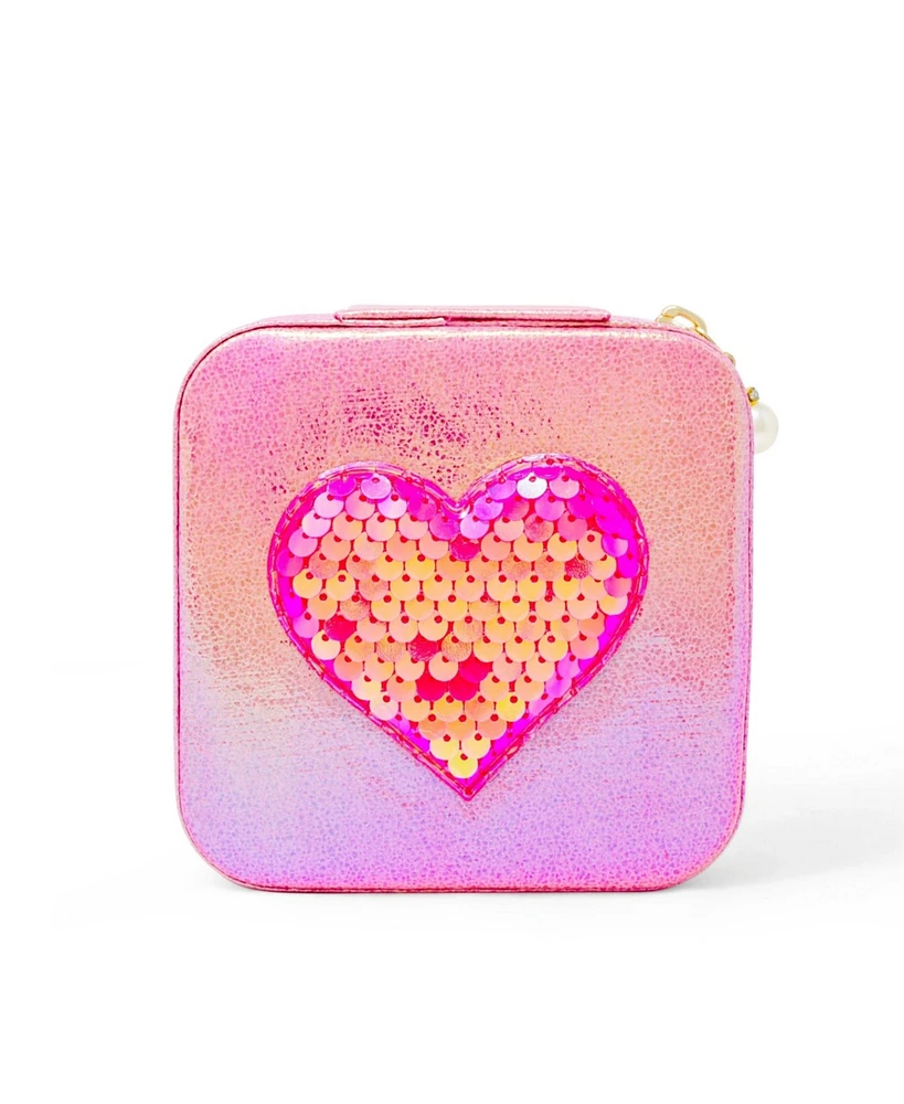 Zomi Gems Girls Sparking Sequin Heart Jewelry Box