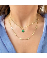 The Lovery Malachite Clover Charm 14K Gold - 14 millimeters