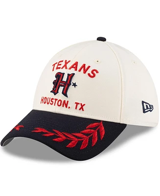 New Era Men's Cream/Navy Houston Texans 2025 Nfl Draft 39THIRTY Flex Hat