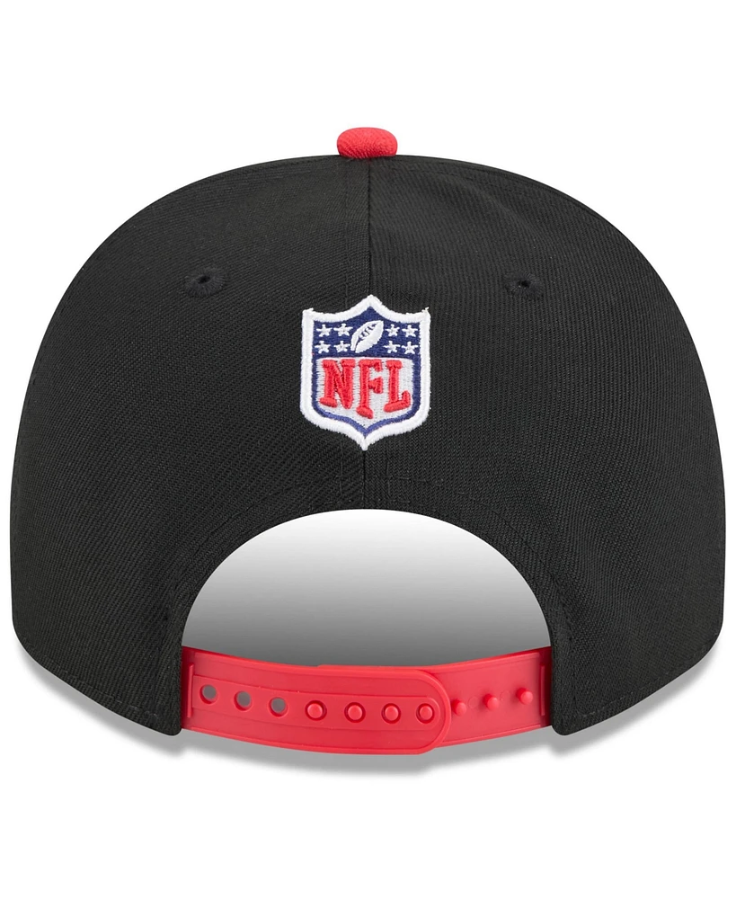 New Era Men's Black/Red Houston Texans 2025 Nfl Draft A-Frame 9FIFTY Snapback Hat