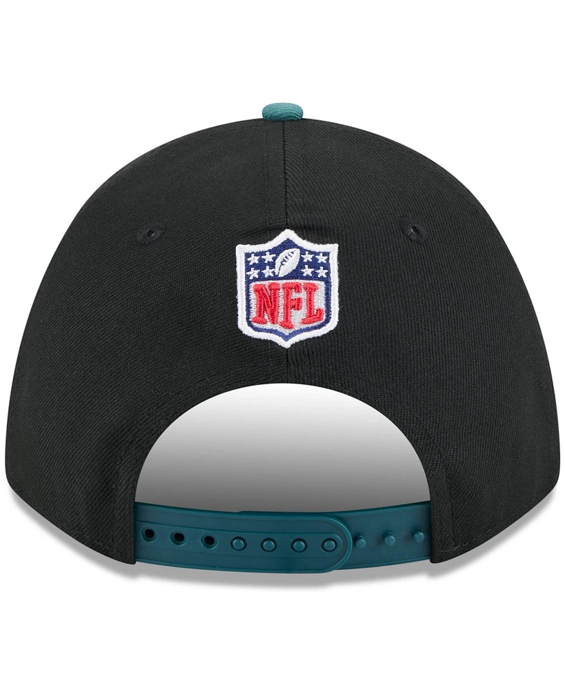 New Era Men's Black/Green Philadelphia Eagles 2025 Nfl Draft 9FORTY A-Frame M-Crown Adjustable Hat