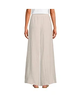 Lands' End Women's Linen High Rise Palazzo Pants - Set Bottom