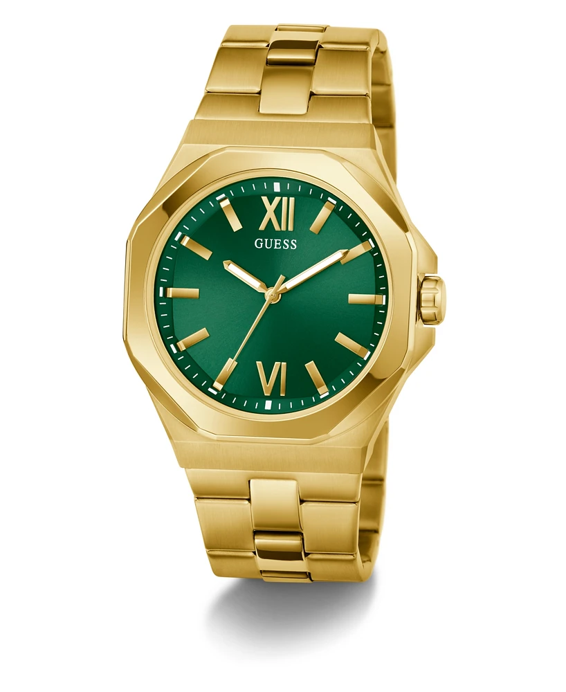 Guess Men's Analog Gold-Tone Stainless Steel Watch, 42mm