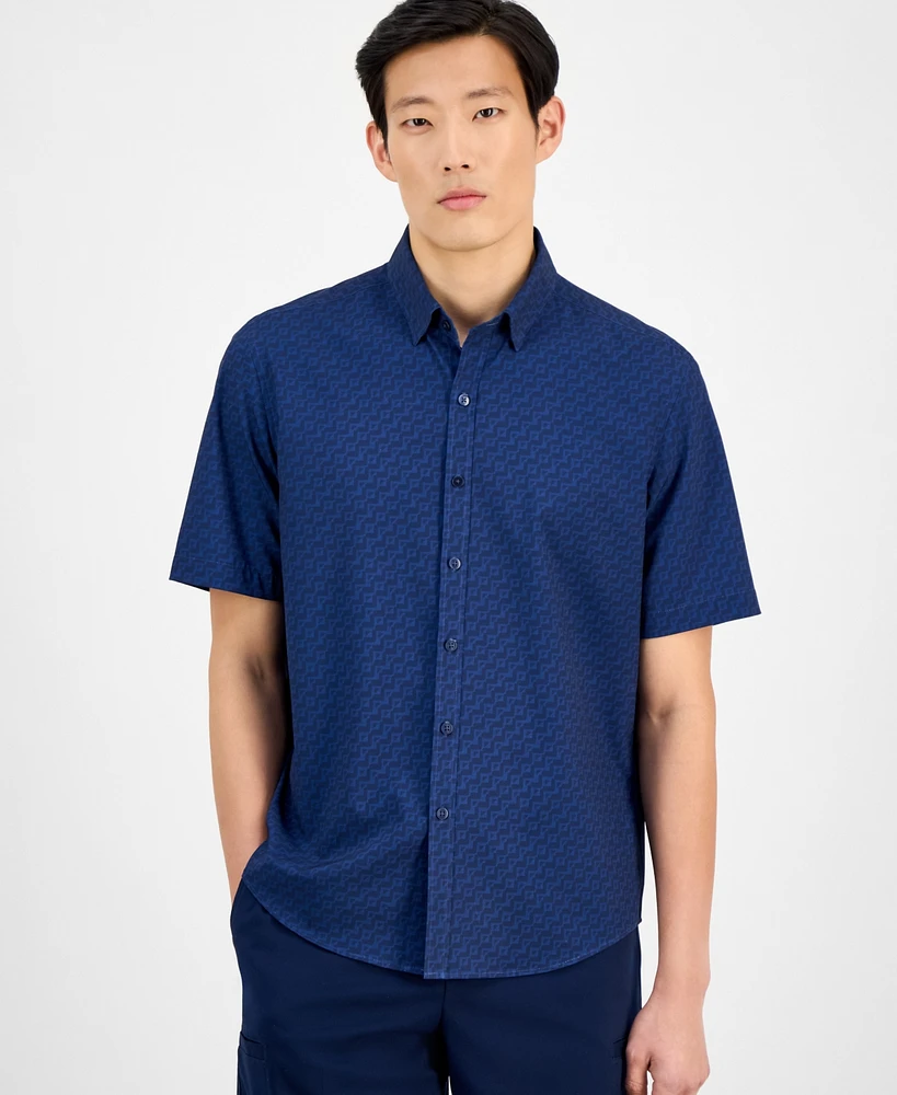 Alfani Men's Signature Geo-Pattern Shirt, Exclusively at Macy's