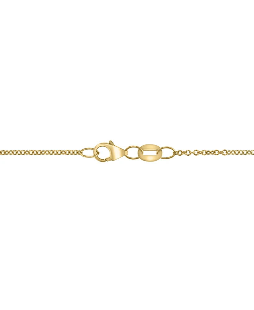 Effy Emerald (2 ct. t.w.) & Diamond (3/8 ct. t.w.) Pear Halo 18" Pendant Necklace in 14k Gold