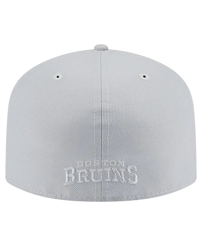 New Era Men's Gray Boston Bruins Color Pack A-Frame 59FIFTY Fitted Hat