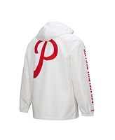 Mitchell & Ness Men's White Philadelphia Phillies Vintage Full-Snap Hooded Coaches Jacket