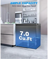 Cowsar 7.0 Cu.Ft Chest Freezer with Removable Basket and Bottom Defrost Water Drain Freestanding Top Open Door, 7 adjustable thermostatsensure .An ide