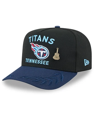 New Era Men's Black/Navy Tennessee Titans 2025 Nfl Draft On Stage A-Frame 59FIFTY Fitted Hat