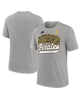 Nike Men's Heather Gray Pittsburgh Pirates Cooperstown Collection Retro Tri-Blend T-Shirt